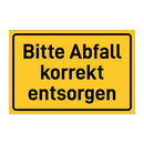 Bitte Abfall korrekt entsorgen