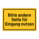 Bitte andere Seite für Eingang nutzen