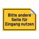 Bitte andere Seite für Eingang nutzen