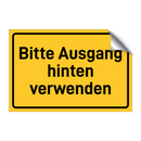 Bitte Ausgang hinten verwenden