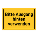 Bitte Ausgang hinten verwenden
