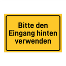 Bitte den Eingang hinten verwenden