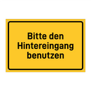Bitte den Hintereingang benutzen