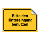 Bitte den Hintereingang benutzen