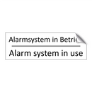 Alarmsystem in Betrieb - Alarm system in use