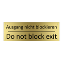 Ausgang nicht blockieren - Do not block exit