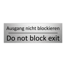 Ausgang nicht blockieren - Do not block exit