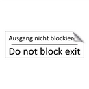 Ausgang nicht blockieren - Do not block exit