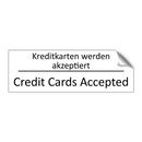 Kreditkarten werden akzeptiert - Credit Cards Accepted