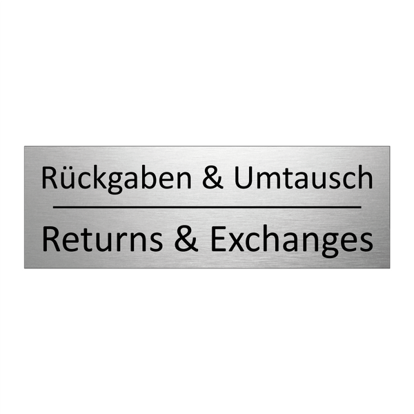Rückgaben & Umtausch - Returns & Exchanges