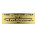 Vielen Dank für Ihren Einkauf /.../ - Thank You for Shopping with Us