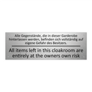 Alle Gegenstände, die in dieser /.../ - All items left in this cloakroom /.../