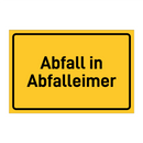Abfall in Abfalleimer