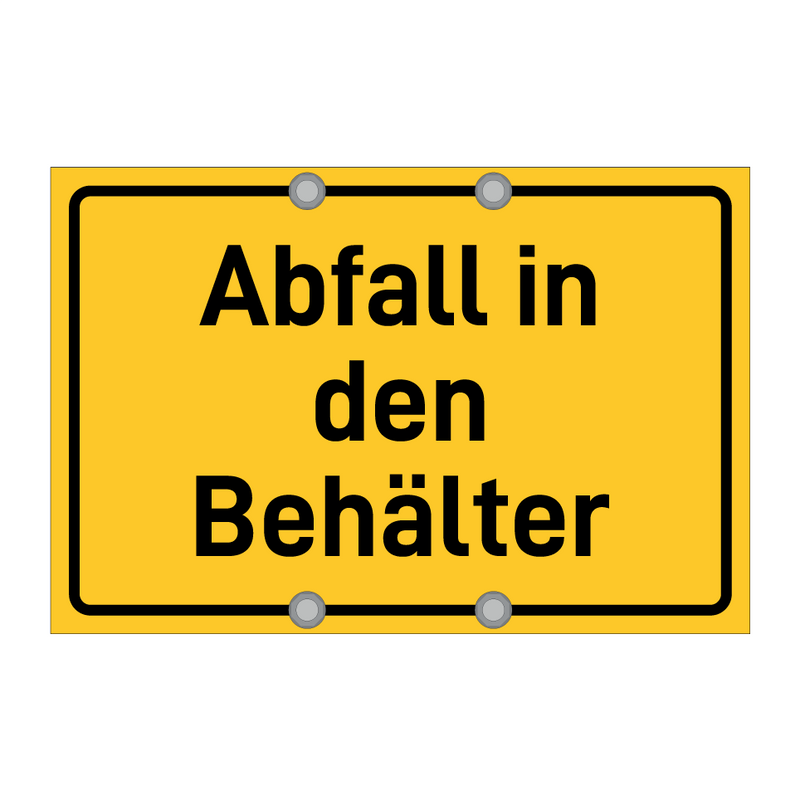 Abfall in den Behälter