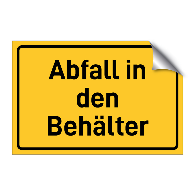 Abfall in den Behälter