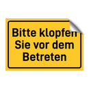 Bitte klopfen Sie vor dem Betreten