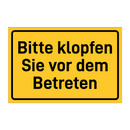 Bitte klopfen Sie vor dem Betreten