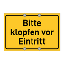 Bitte klopfen vor Eintritt