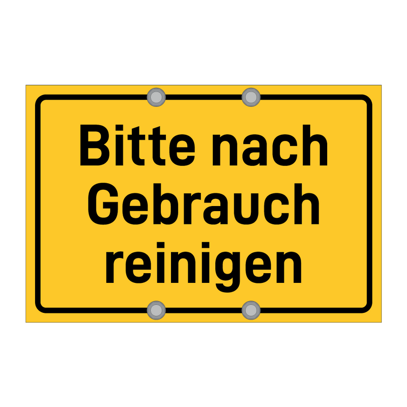 „Bitte Nach Gebrauch Abwischen“ Schild – Sicherheitshinweis Aus Halbsteifem Kunststoff (1 Mm)