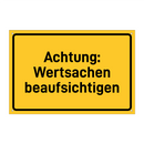 Achtung: Wertsachen beaufsichtigen