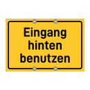 Eingang hinten benutzen & Eingang hinten benutzen & Eingang hinten benutzen