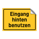 Eingang hinten benutzen & Eingang hinten benutzen & Eingang hinten benutzen