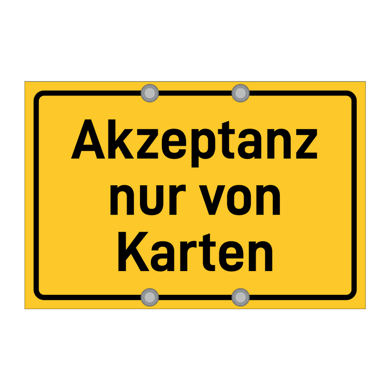 Akzeptanz nur von Karten