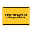 Garderobenverluste auf eigene Gefahr & Garderobenverluste auf eigene Gefahr