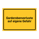 Garderobenverluste auf eigene Gefahr & Garderobenverluste auf eigene Gefahr
