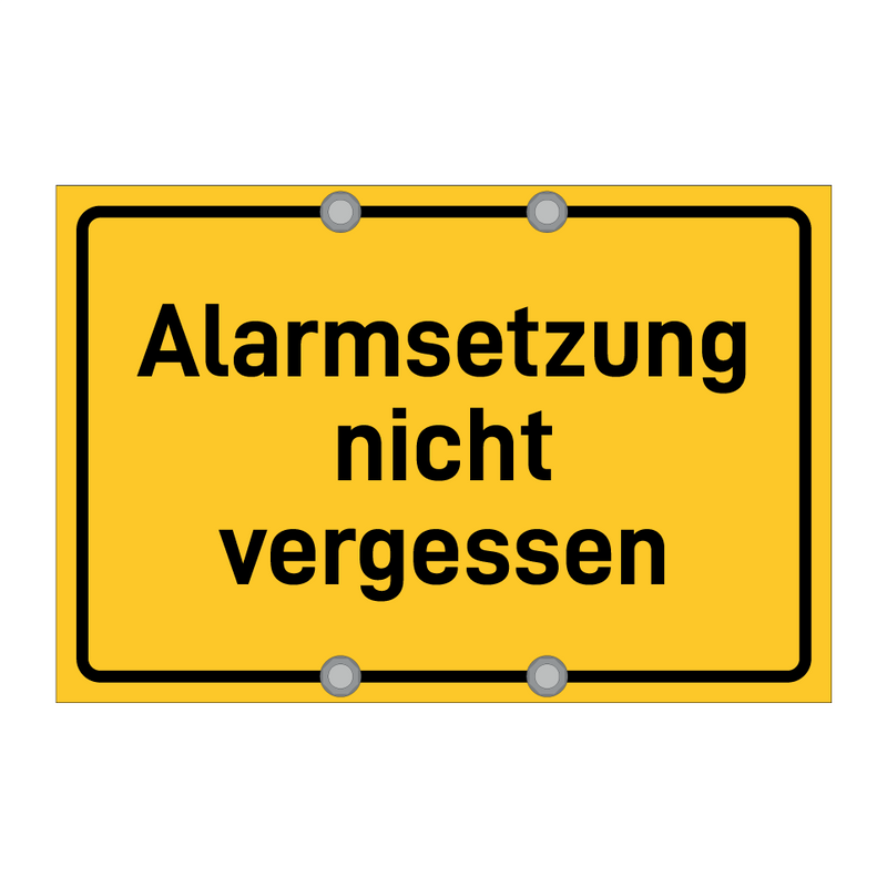 Alarmsetzung nicht vergessen