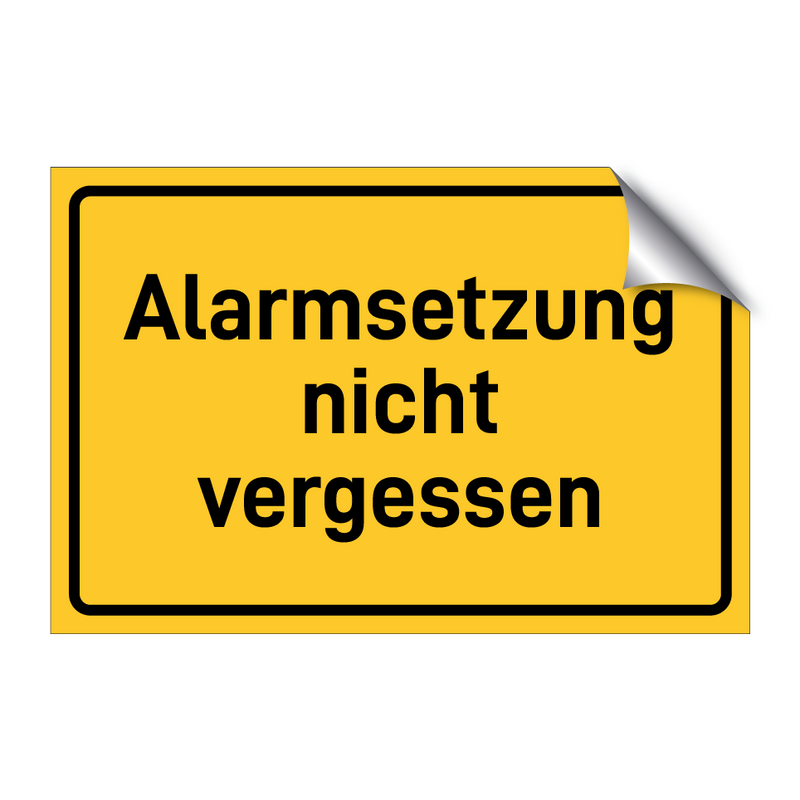 Alarmsetzung nicht vergessen