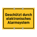 Geschützt durch elektronisches Alarmsystem & Geschützt durch elektronisches Alarmsystem