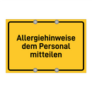 Allergiehinweise dem Personal mitteilen