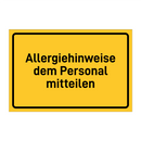 Allergiehinweise dem Personal mitteilen
