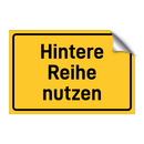 Hintere Reihe nutzen & Hintere Reihe nutzen & Hintere Reihe nutzen & Hintere Reihe nutzen