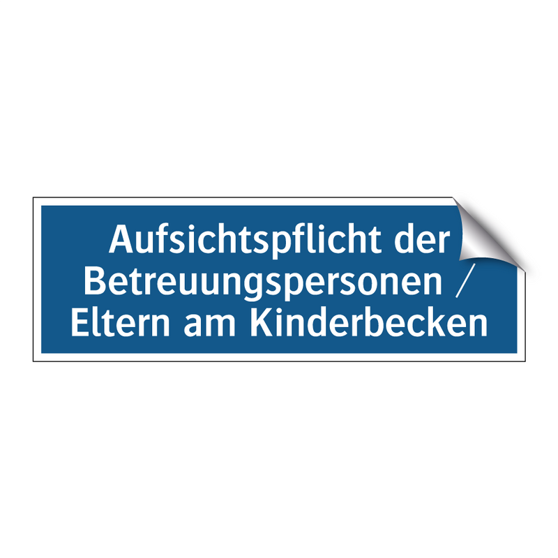 Aufsichtspflicht der Betreuungspersonen / Eltern am Kinderbecken