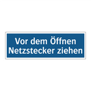 Vor dem Öffnen Netzstecker ziehen