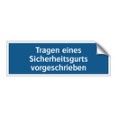 Tragen eines Sicherheitsgurts vorgeschrieben