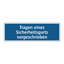 Tragen eines Sicherheitsgurts vorgeschrieben