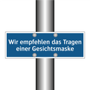 Wir empfehlen das Tragen einer Gesichtsmaske