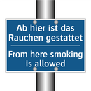 Ab hier ist das Rauchen gestattet/.../ - From here smoking is allowed