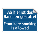 Ab hier ist das Rauchen gestattet/.../ - From here smoking is allowed
