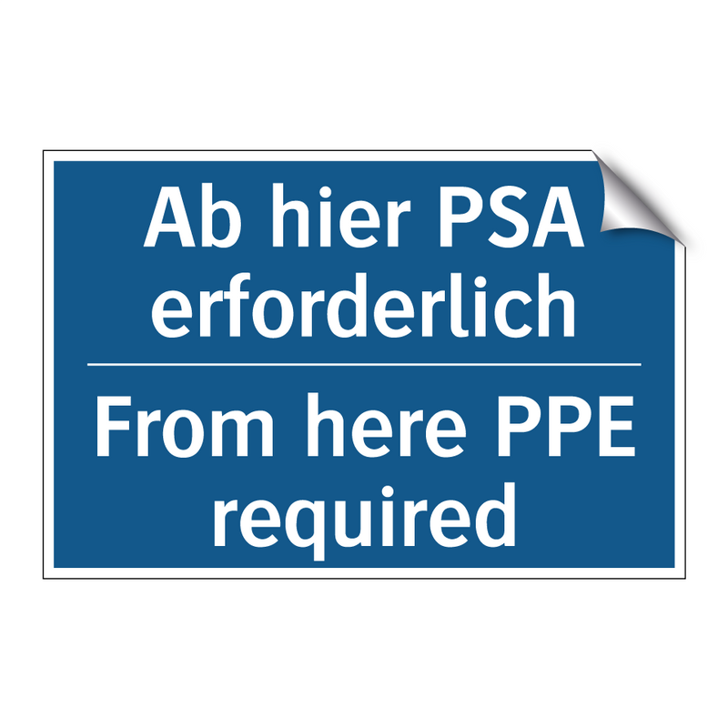 Ab hier PSA erforderlich - From here PPE required