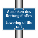 Absenken des Rettungsfloßes - Lowering of life raft