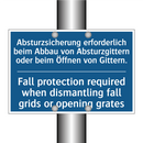 Absturzsicherung erforderlich /.../ - Fall protection required when /.../