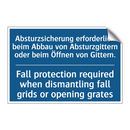 Absturzsicherung erforderlich /.../ - Fall protection required when /.../