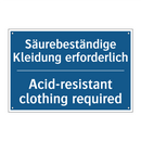 Säurebeständige Kleidung erforderlich/.../ - Acid-resistant clothing required/.../