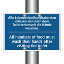 Alle Lebensmittelhandhabenden /.../ - All handlers of food must wash /.../