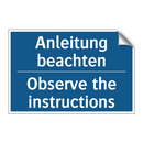 Anleitung beachten - Observe the instructions