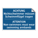 ACHTUNG Nichtschwimmer müssen /.../ - ATTENTION Non-swimmers must wear /.../